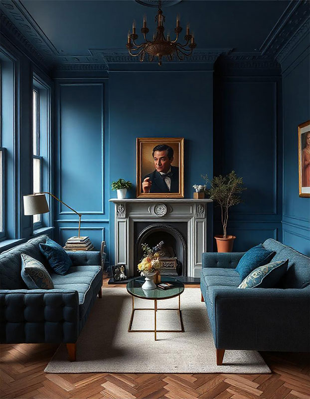 Paint colour suggestions Living Room Navy Blue