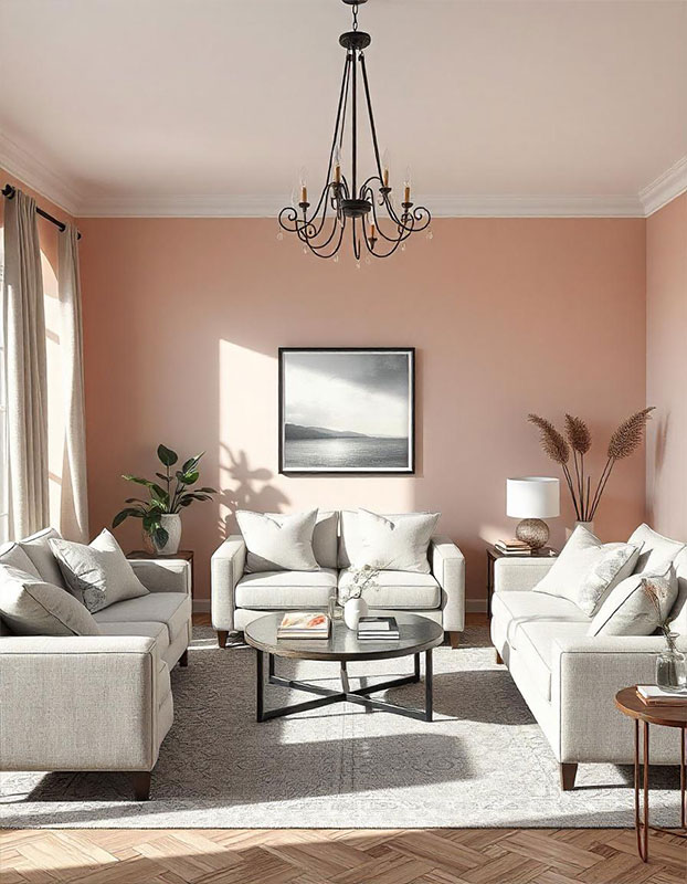 Paint Ideas for Pink Blush Walls Living Room