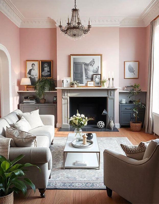 Paint Ideas for Pink Blush Walls Living Room