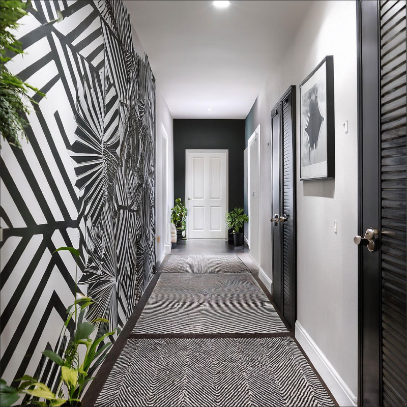 Black and White Hallway