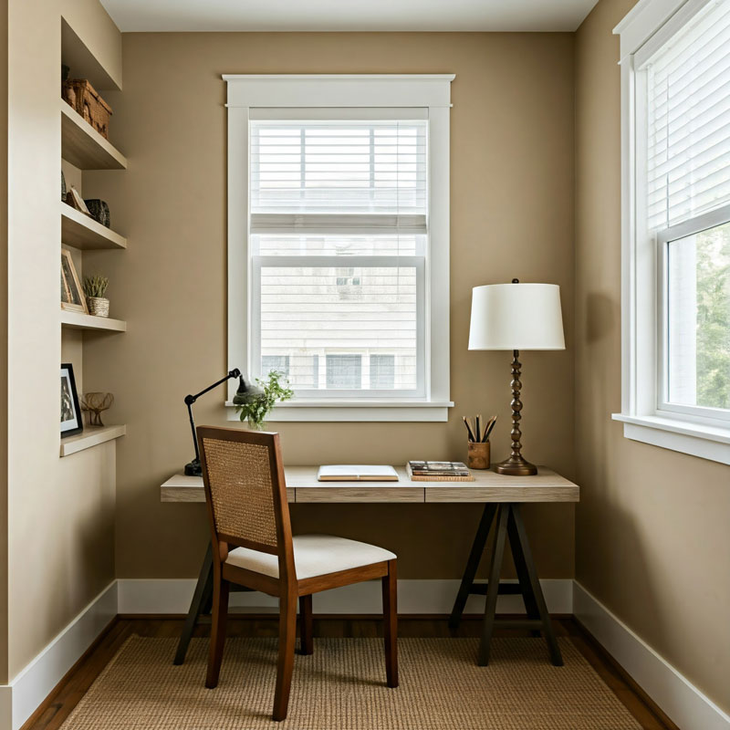 small home office light colour scheme