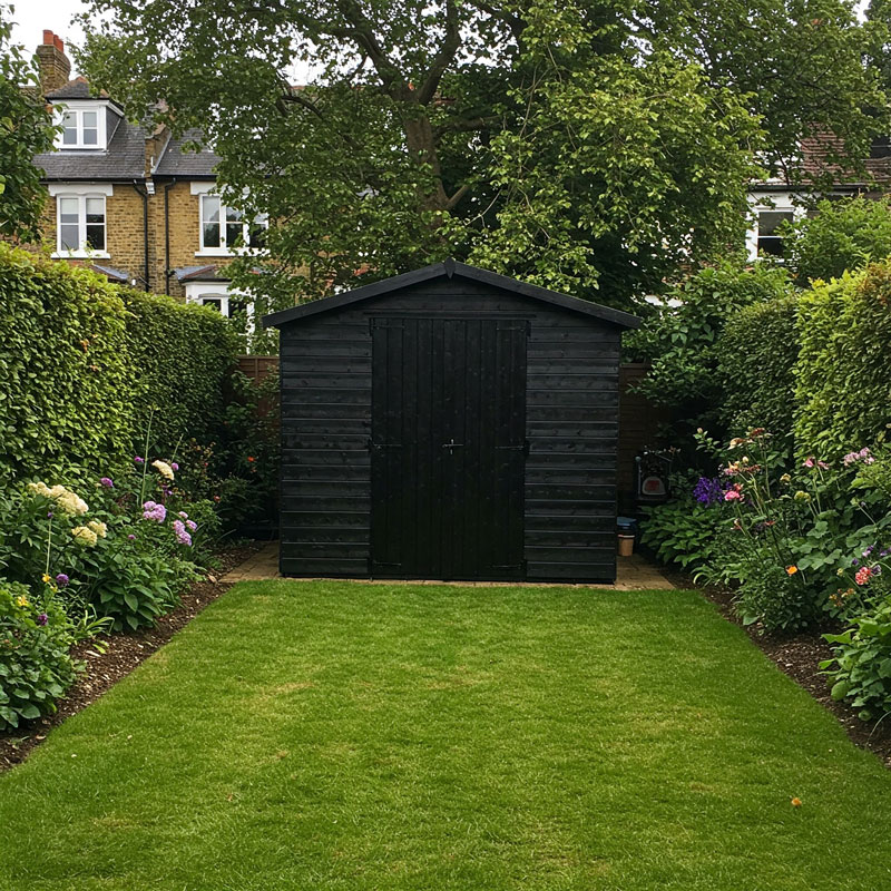 black garden shed painter