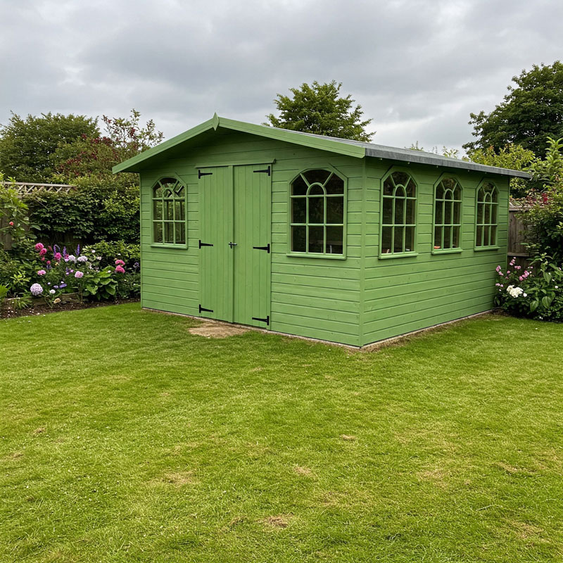 green garden shed painter