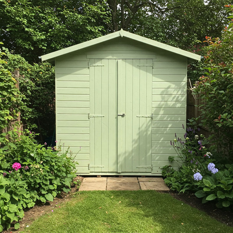 green garden shed painter