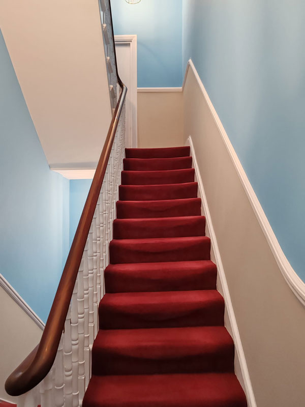 two tone hallway colours